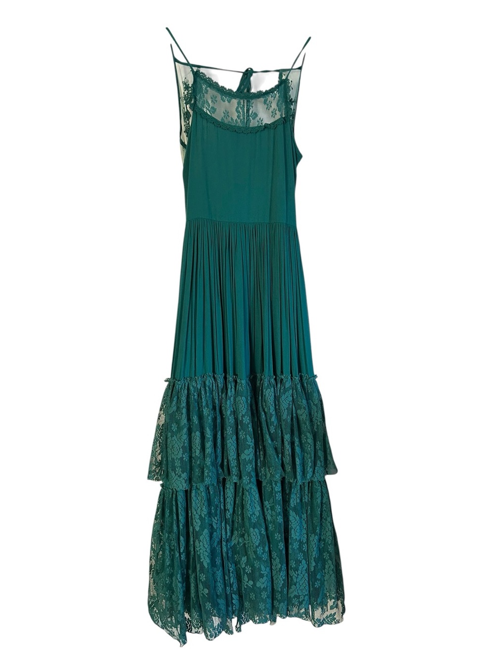 Girls Joyfolie/12 Teal Lace Midi Dress with Tiered Skirt